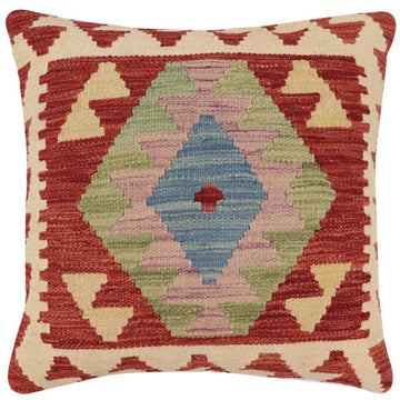 handmade Traditional Pillow Red Beige Hand-Woven SQUARE 100% WOOL  Hand woven turkish pillow  PILLOW